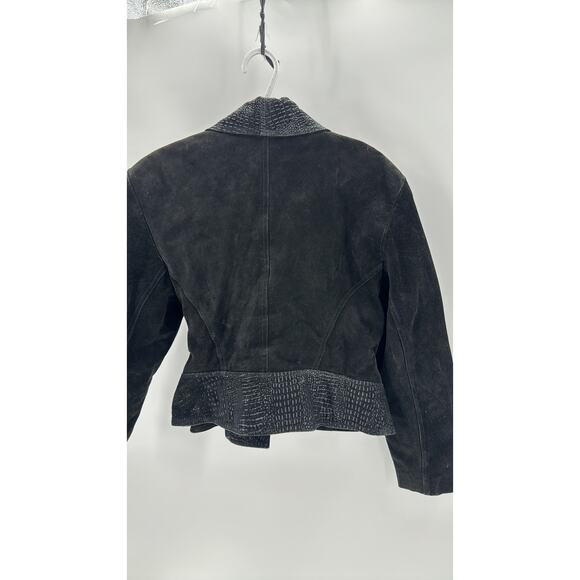 Vintage WINLIT Suede buckle waist Coat hour glass silhouette 80s western size L - Picture 6 of 8